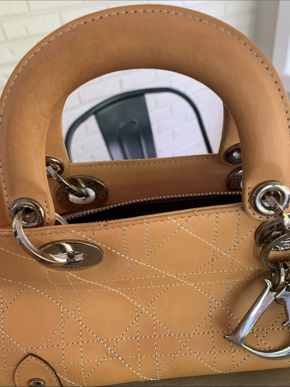 Authentic Christian Dior Calfskin Cannage stitched Small Lady Dior - Picture 5 of 17